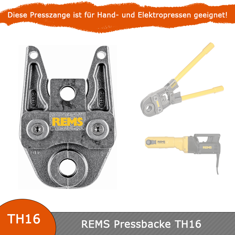 REMS Pressbacke / Presszange mit TH  Profil für elektrische Radial-Pressmaschinen