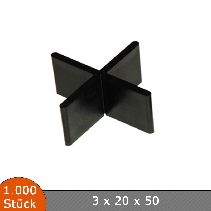 Verlegehilfen Fugenkreuze 3 mm x 20 mm für Bodenplatten Terrassenplatten Fliesenkreuze