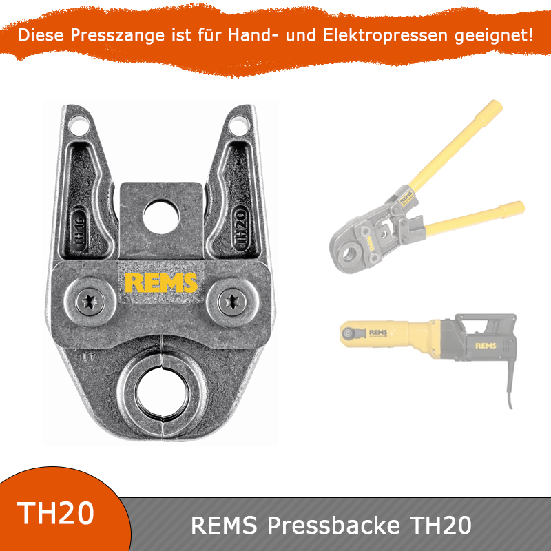 REMS Pressbacke / Presszange mit TH  Profil für elektrische Radial-Pressmaschinen