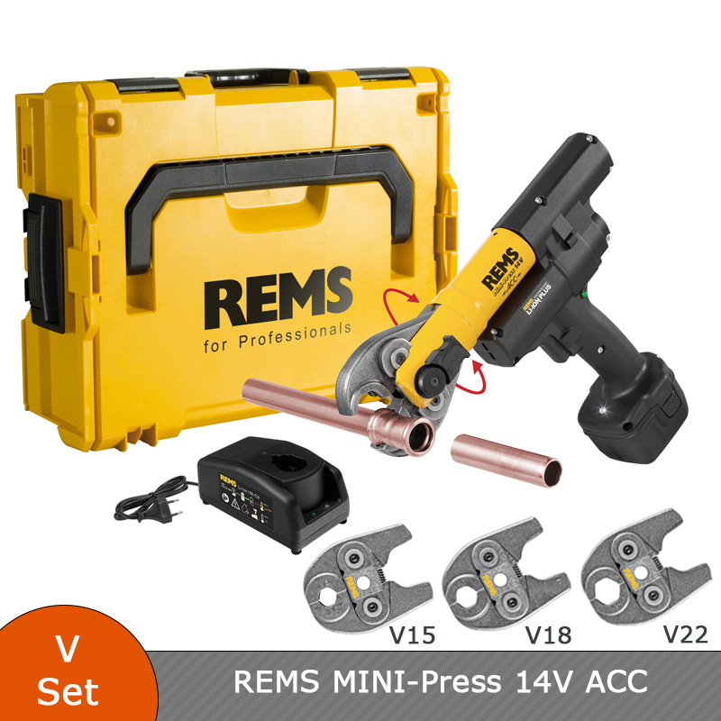 REMS Mini-Press 14 V ACC Set V 15+18+22 L-Boxx 578044 R220