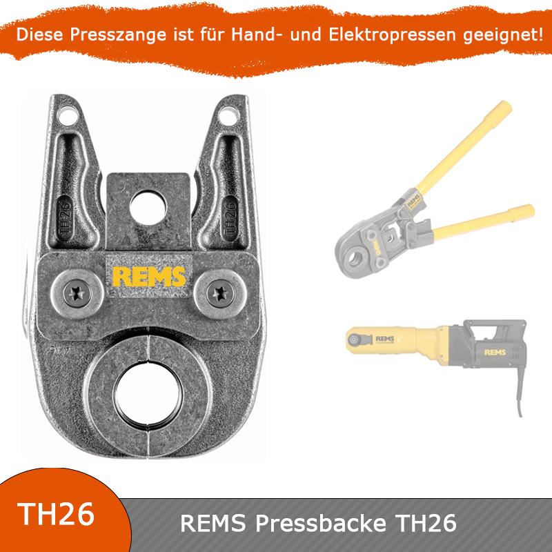 REMS Pressbacke / Presszange mit TH  Profil für elektrische Radial-Pressmaschinen